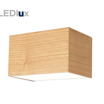 -Nord-190465 LED 11W Up/Down Cube Wall in Teak