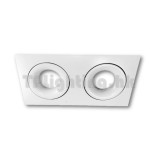 DE202-Matt White Double Heads Recessed Down Light Bulb excluded