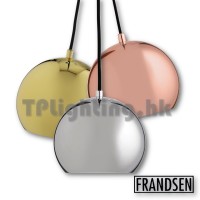 frandsen ball chrome glossy copper brass x3 pendant lamp