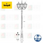 E35.201.R30.E27 Noemi nebo ofir 3l up Large Outdoor Waterproofed Pole Lantern IP65 戶外燈 防水燈 花園燈 柱燈