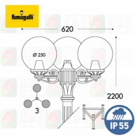 fumagalli globe 250 g25.156.s30.e27 outdoor waterproofed pole lantern ip55 戶外燈 防水燈 花園燈