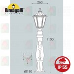 fumagalli rut iafet e26_162_e27 outdoor waterproofed pole lamp ip55
