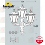fumagalli rut ricu bisso 2+1 e26_157_S21_e27 outdoor waterproofed pole lamp ip55