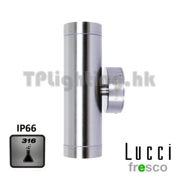 230396 Lucci Marine 2 Light 240V Fixed Wall Bracket in Marine Grade Stainless Steel