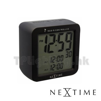 5201ZW square alarm clock matt black