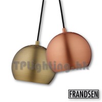 frandsen ball brushed copper and brass x2 pendant lamp
