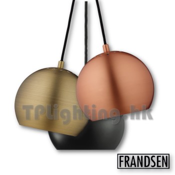 frandsen ball matt black brushed copper brass x2 pendant lamp