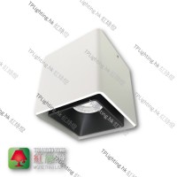 GD-9401-WH White Surface Black Inner Rectangular Single Head Aluminium Spotlight 盒仔燈 GU10