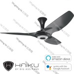 haiku 52 black short mount black aluminium led light ceiling fan