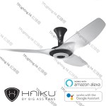 haiku 52 black short mount brushed aluminium led light ceiling fan