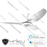 haiku 52 white short mount brushed aluminium led light ceilng fan