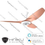 haiku 52 white short mount brushed copper led light ceiling fan