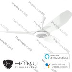 haiku 52 white short mount white aluminium led light ceiling fan