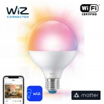 wiz matter g95 rgb e27 smart light bulb