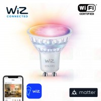 wiz matter gu10 rgb smart light bulb