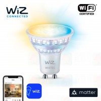 wiz matter gu10 white and yellow smart light bulb