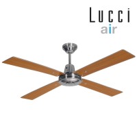 lucci air quest ii brushed chrome ceiling famn wooden blade 風扇燈1