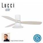 210661 lucci air dc ceiling fan flusso white white oak low profile 風扇燈