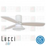 lucci air dc ceiling fan 210661 flusso white white oak low profile 風扇燈