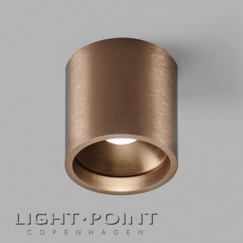 Light point solo 1 round led ceiling spot rose gold
