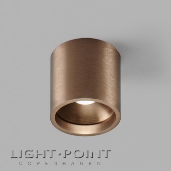 Light point solo 2 round led ceiling spot rose gold