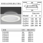 ted lighting cldf recessed downlight led 暗藏筒燈 dimension