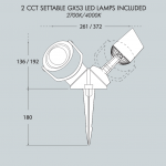 fumagalli 3m2 001 12k mini tommy el black spike lamp outdoor water proof dimension