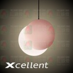 xcellent crescent S matt rose led pendant lamp