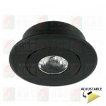 mt-100-3w led black recessed spot