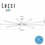 lucci air resort dc ceiling fan 80 inches HVLS fan dimension