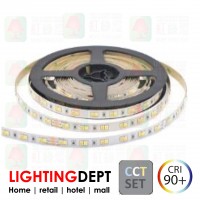 ld-cct2835-ip20-5m led light strip cct color shifting