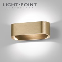 270964 light point aura w1 brass led wall lamp