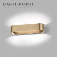270974 light point aura w2 brass led wall lamp