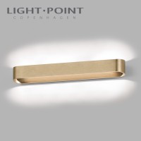 270984 light point aura w3 brass led wall lamp