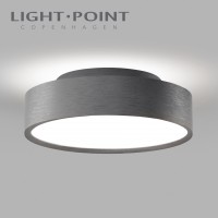 light point 270617 shadow 2 brushed aluminium led ceiling light wall lamp