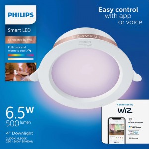 philips wiz recessed down light rgb 4 inches 6.5W led cutout 100mm 9