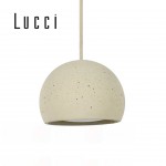 lucci Ravine 1 Light Small Round Pendant in Stone Concrete 吊燈
