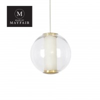 028235 MBM Encanto Aged Brass Globe Glass with Spanish Alabaster Pendant Lamp