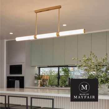 Made by Mayfair Luella LED 1500mm Pendant in Brass with Spanish Alabaster Shade thumbnail 吊燈