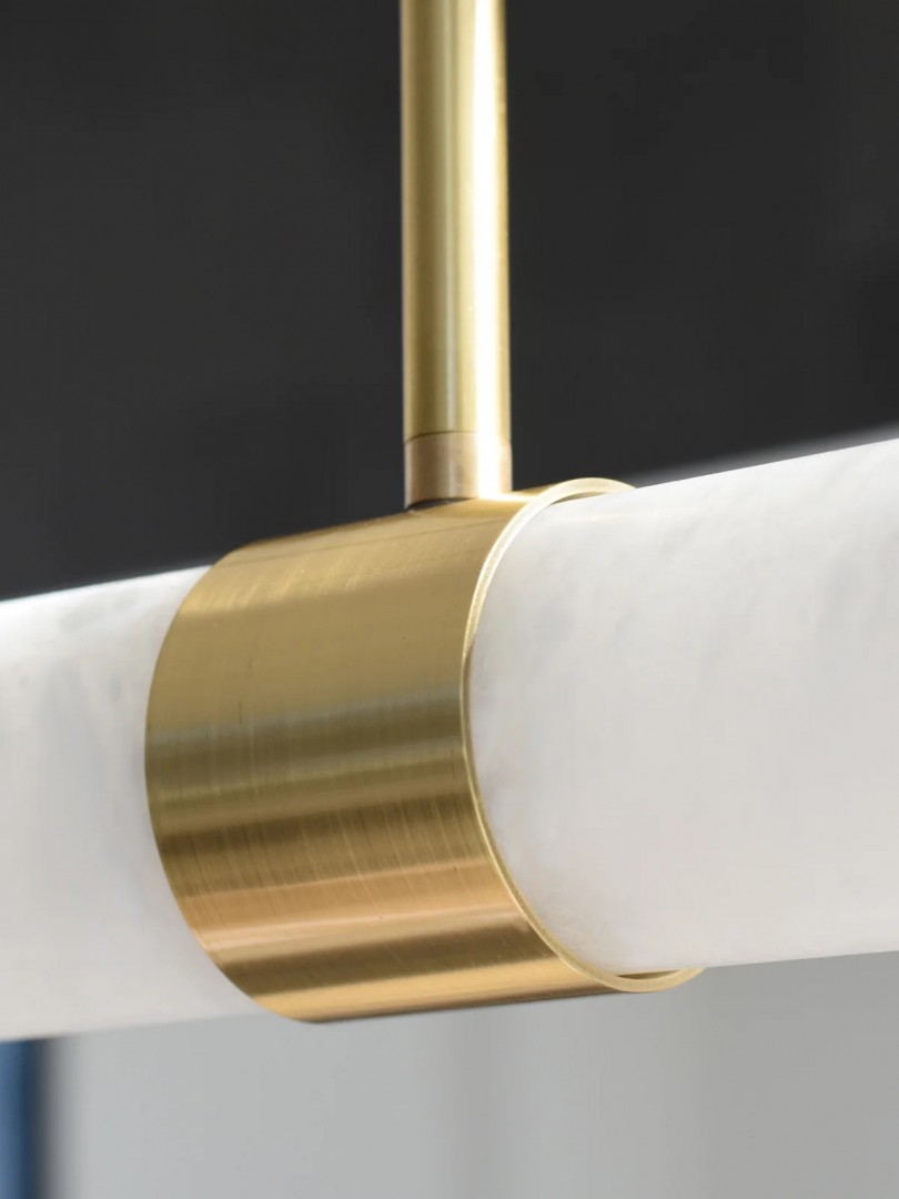Made by Mayfair Luella LED 1500mm Pendant in Brass with Spanish Alabaster Shade8