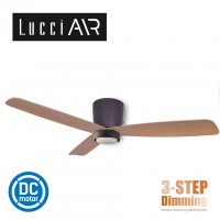 lucci air radar 52 dark brown motor teak blade 風扇燈 12w dimmable